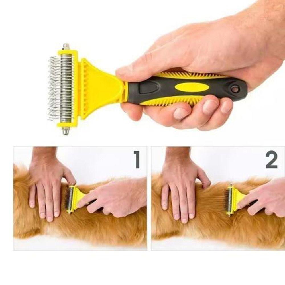 Stainless Steel Two-Sided Shedding Comb Two-Sided Shedding Hair Remover Comb  For Dog Cat