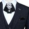 Womens Pre-tied Bowknot Beads Bow Tie Elegant Ribbon Brooch for Shirt Collar Clothes Pre-Tied Neck Tie