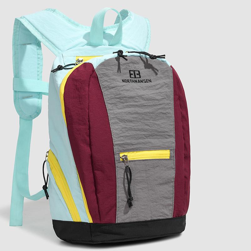 Lightweight Nylon Backpack for Women Men Casual Colorblock School Bag Outdoor Travel Pack