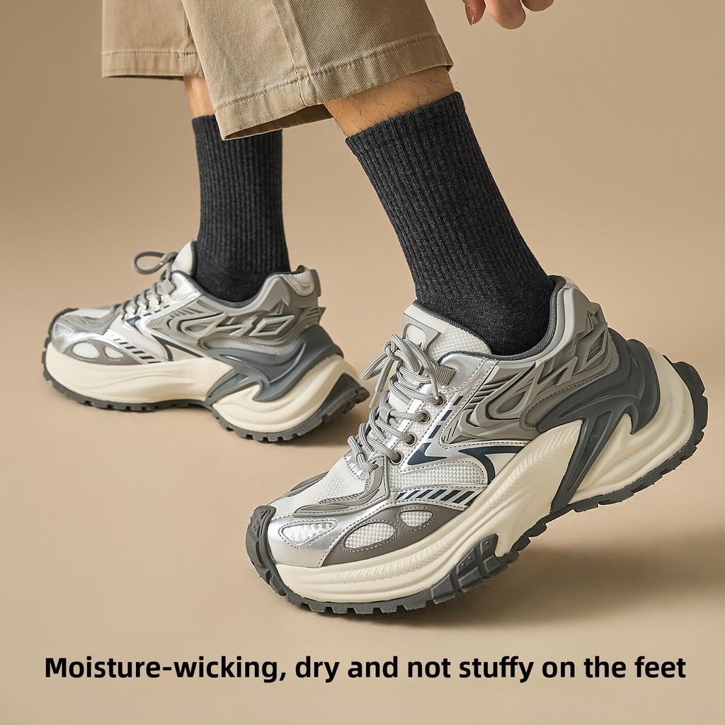 Antibacterial Socks - Men's Pure Cotton, Bone-free Mid-calf Socks, Sweat-absorbent, Breathable, Durable, and Anti-loosening.