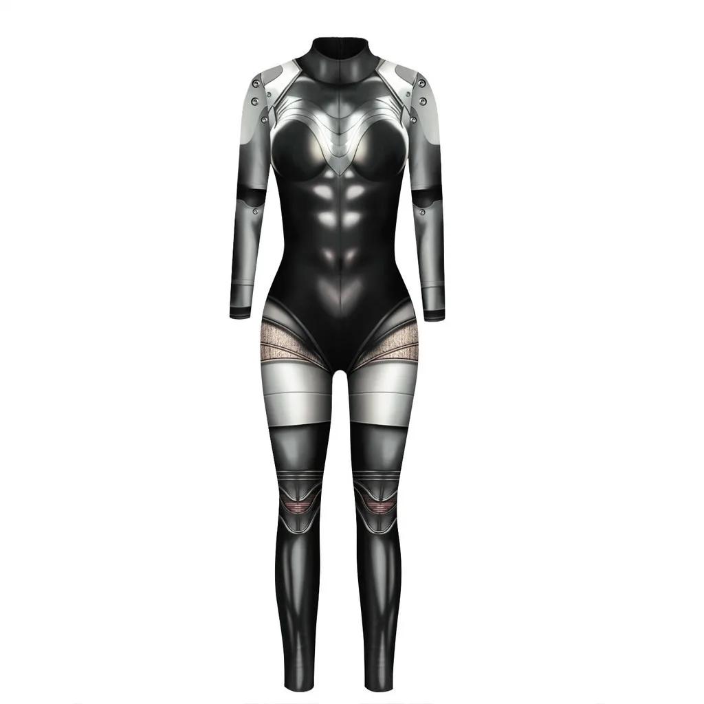 3D Digital Printing Stage Performance Costumes Adults Halloween Events Carnival Theme Party Cosplay Outfit Pretend Game Jumpsuit