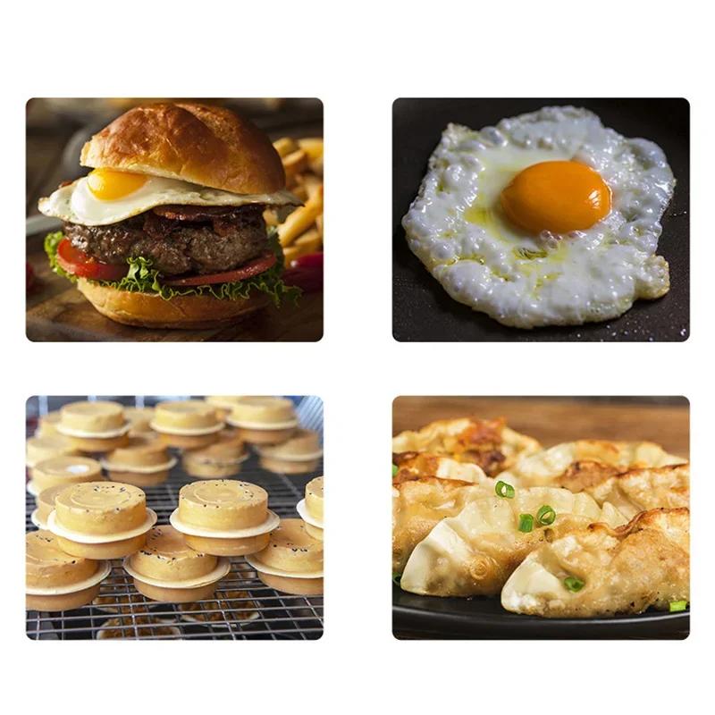 4-hole Egg Frying Pan Non-stick Pancake Pans Thickened Omelet Pan Steak Cooking Pan Hamburg Bread Pan Induction Cooker Gas Stove