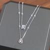 New Hot Brand Vintage Water Drop Necklace Luxury Jewelry For Women Designer Pendant Pure 925 Sliver Lady Party Chain Necklaces