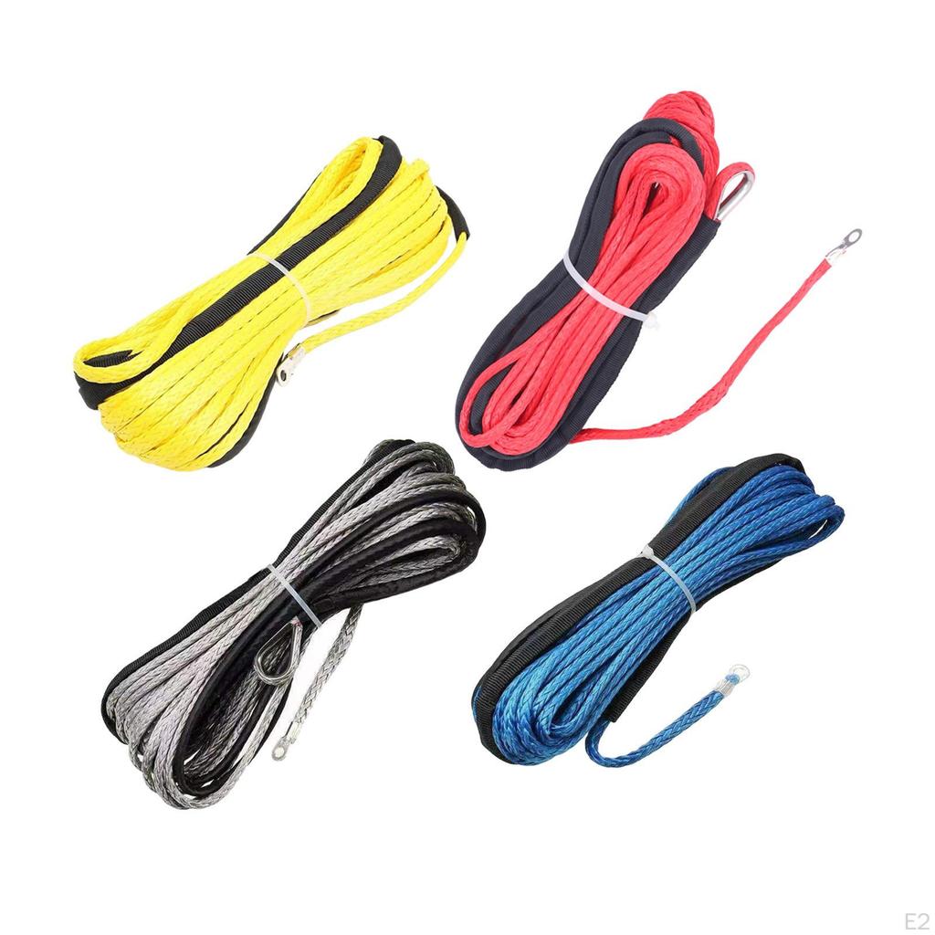 Synthetic Winch Rope 15M ,Synthetic Fiber, Heavy Duty Vehicles Towing , Durable Belt Strap