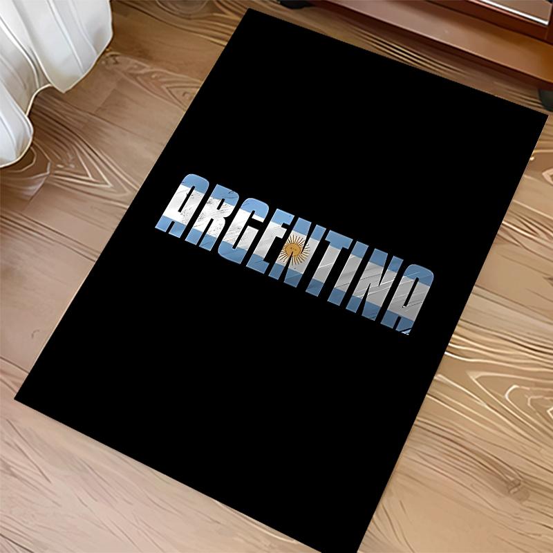 1pc Argentina Football Print Area Rug - Soft,Washable Non-Slip Indoor Mat for Office Chairs,Living Room,Home Office Decorative Rug