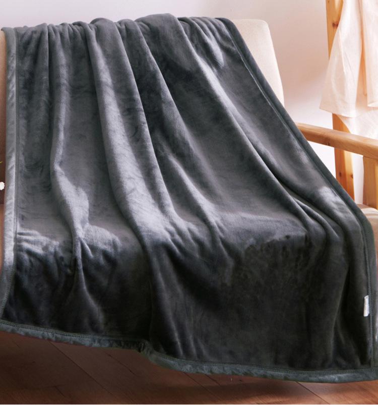 Thickened Flannel Fleece Solid Color Blanket - Office Nap & Gift Blanket with Custom Logo