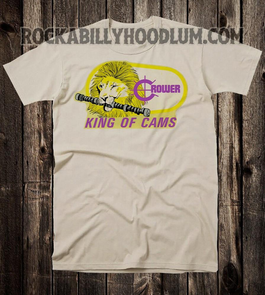 Retro Tee T Shirt Hot Rod Drag Race Racing Speed Shop Crower Cams Lion Unisex T-Shirt XL