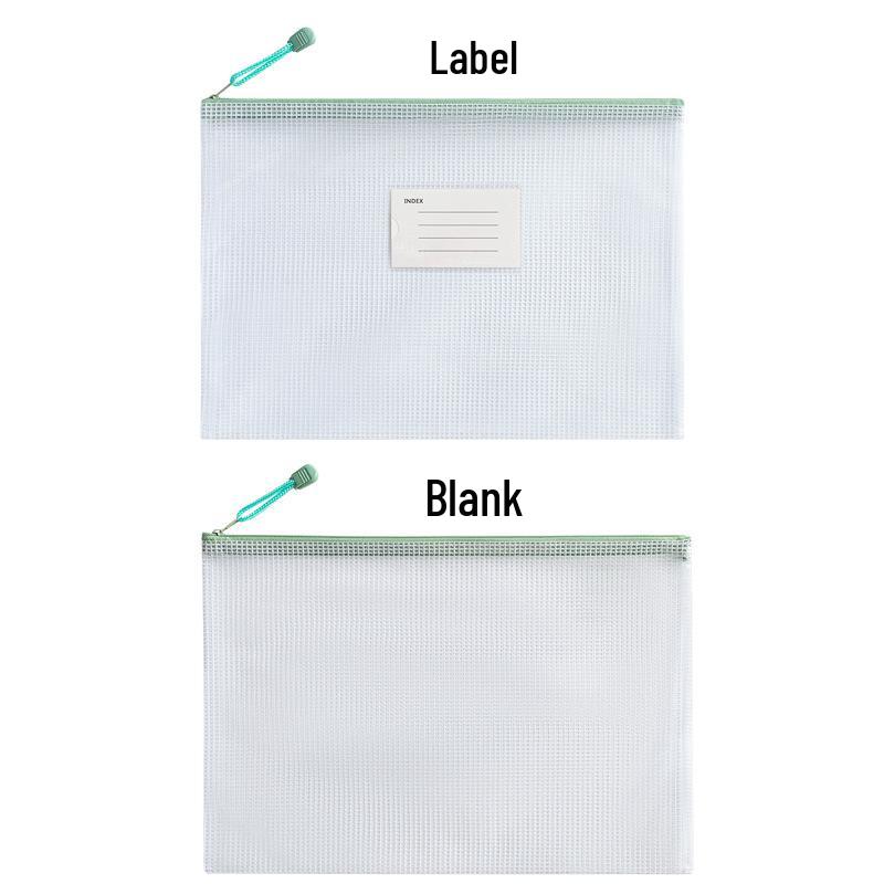 

Waterproof PVC Mesh Document Bag with Zipper - A4 Student & Office File Storage with Logo Print A6 Blank трава зеленый