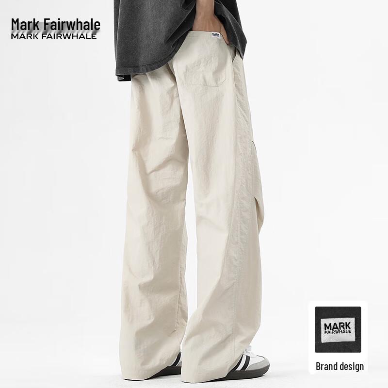 Mark Fairwhale Men's Wide-Leg Straight Casual Cargo Pants