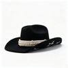 European and American Pearl Retro Woolen Top Hat Fashion Western Cowboy Hat Autumn and Winter British Jazz Hat