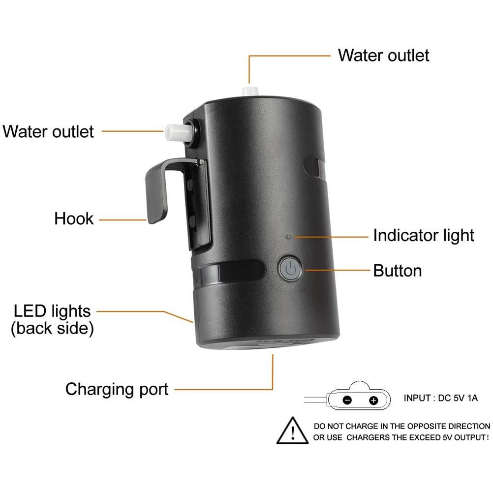 Portable Outdoor Shower Set Camping Shower USB Rechargeable Shower Pump for Camping Hiking