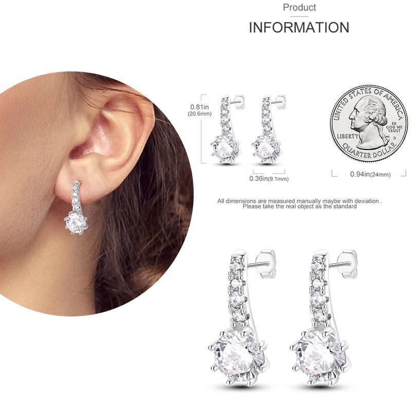 NEW Round Original CZ Hoop Earrings Heart U Shape Moon Star Unicorn Earring for Women Party Engagement Jewelry Gift