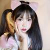 Women Hairband Soft Fluffy Plush Cartoon Kitty Ear Decor Elastic Narrow Brim Anti-slip Regular Fit Solid Color Head Decoration Hair Hoop