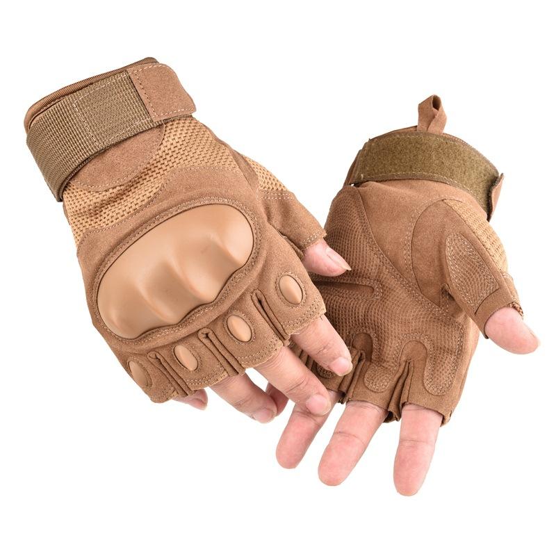 Tactical Half-finger Gloves Outdoor Sports Fighting Training Fans Anti-skid Mountaineering Motorcycle Hard Shell Gloves