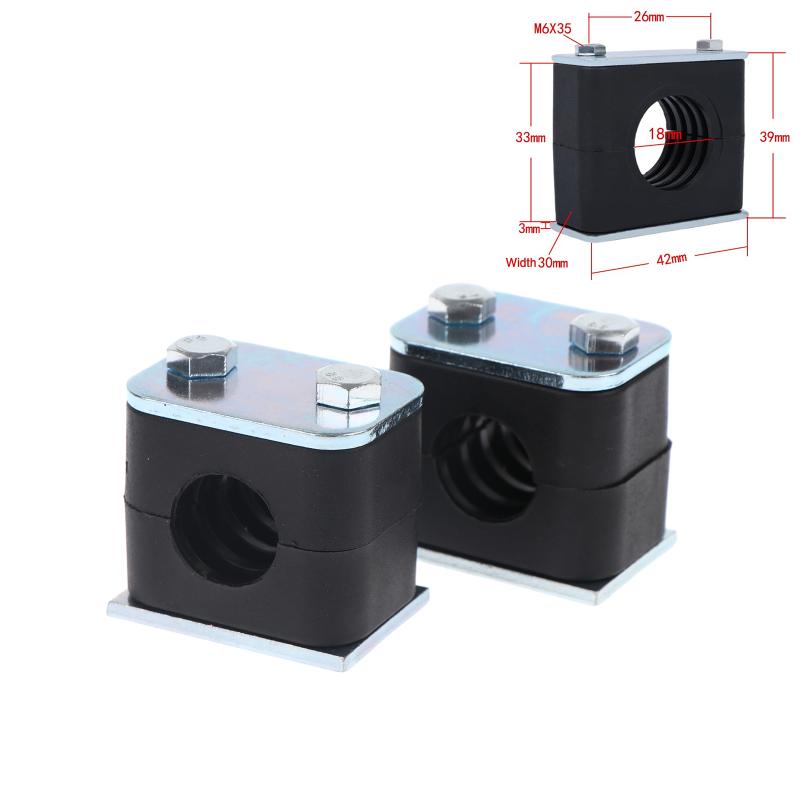 2Pcs Black Nylon Pipe Clamp Bolted Plastic Clip Tube Fastener 6-50Mm Diameter For Fixing And Binding Accessories