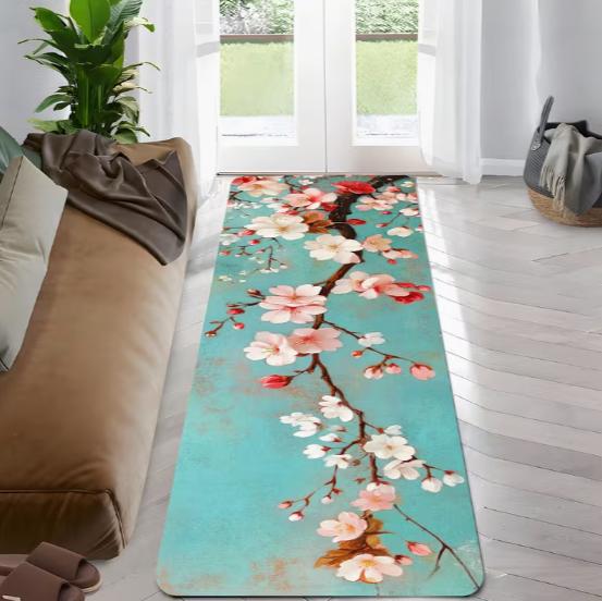 Japansk Solnedgång Körsbärsblommatta med Halkskyddad Design Kontorskorridorer Korridorer Mattor Områden Hem och Kommersiella Platser