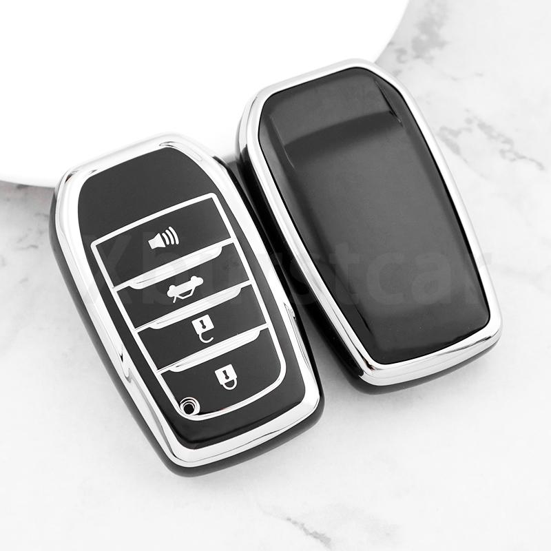 Silver Edge Tpu For Toyota Hilux Innova Camry Prado Crown Tlk 200 Yaris Land Cruiser 200 300 Fortuner Cross Car Key Case Cover
