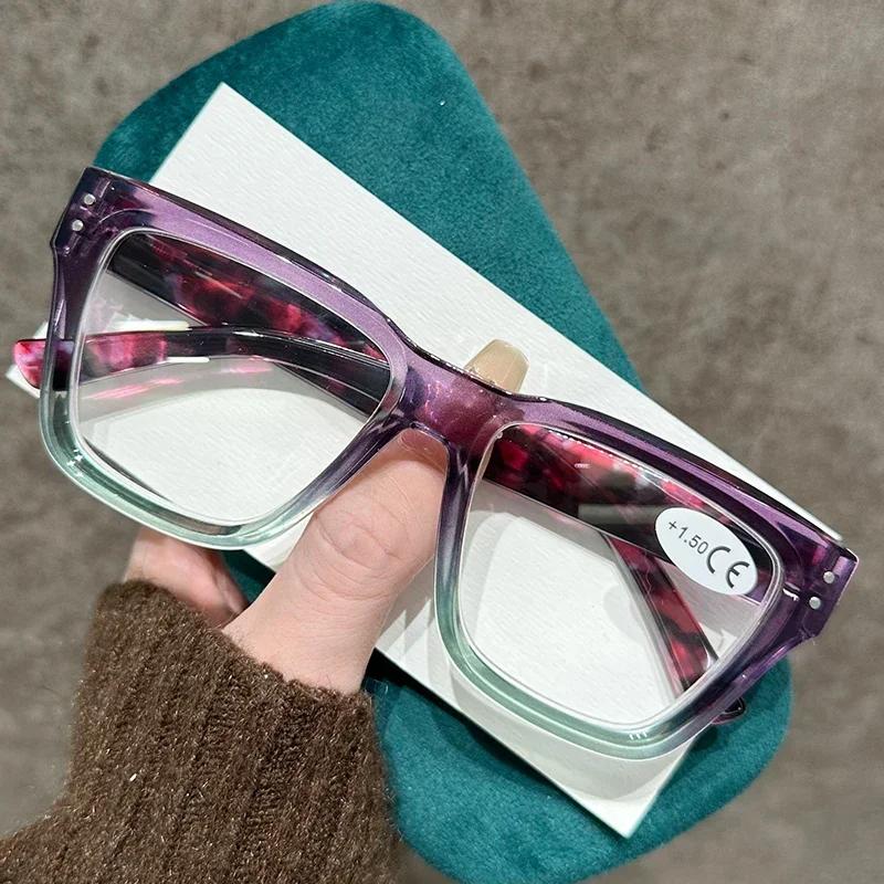 

Нейтральные Новые Модные Очки для Пресбиопии с Крупной Оправой Классическая Квадратная Оправа Ретро Тренд Защита от Синего Света Очки для Чтения от 0 до 4.0 4.0