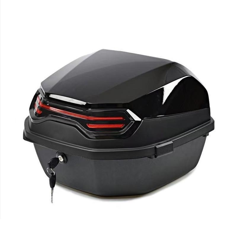 Universal Motorcycle Rear Tail Trunk Lockable Carrier Waterproof Storage Case With Mounting Hardware For Full Helmet Storage