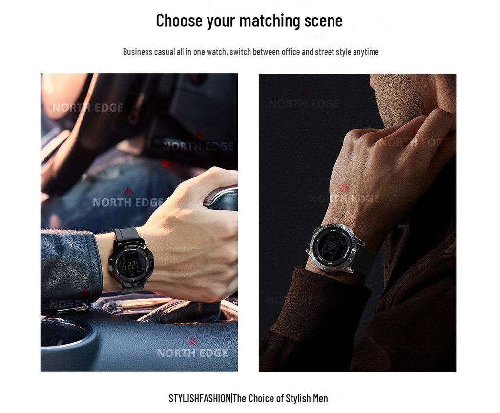 Lory Waterproof Shockproof Smart Pedometer Watch with Alarm and Straight Strap for Men and Women