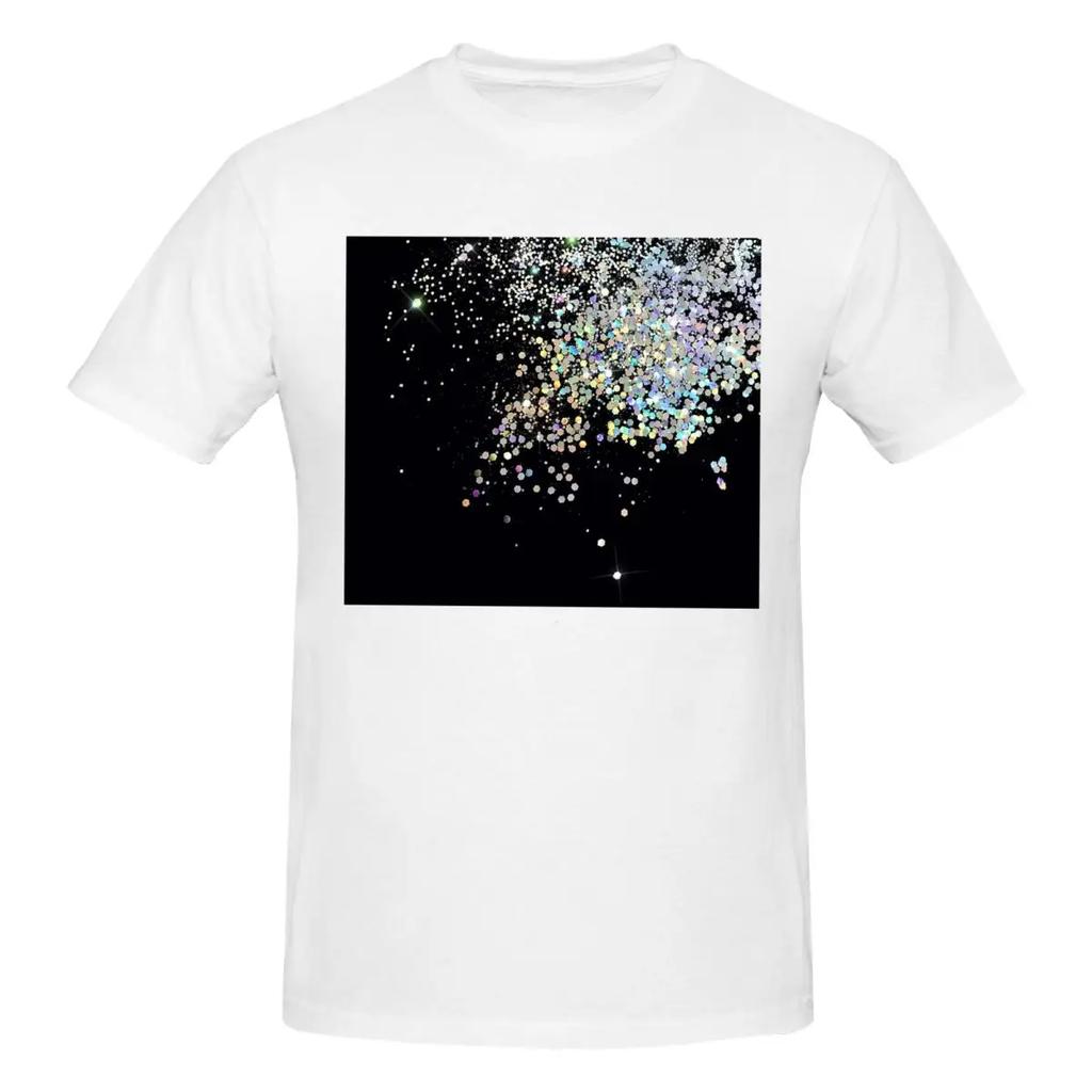 100 Cotton Black And Holographic Sparkle Tshirt Unisexs Funny Oversized T Shirt Unisex Round Neck Summer Shirts Tops S6xl