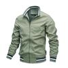 Men's Casual Sports Jacket, Stand-up Neck Zipper Jacket European and American Zipper Jacket