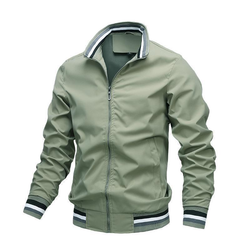 Men's Casual Sports Jacket, Stand-up Neck Zipper Jacket European and American Zipper Jacket