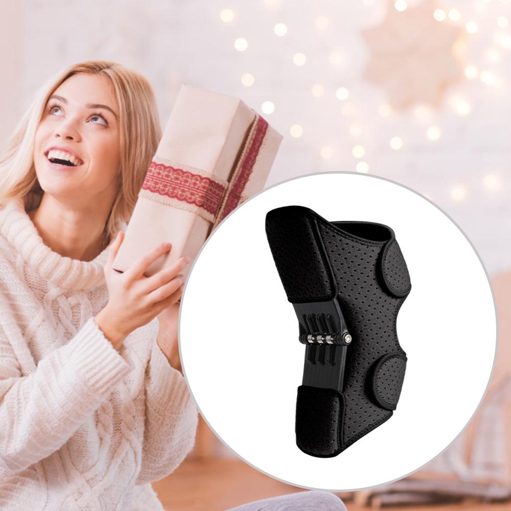 Knee Booster Brace Adjustable Knee Stabilizer Pads Breathable Knee Protection Booster for Walking Climbing Squatting nero