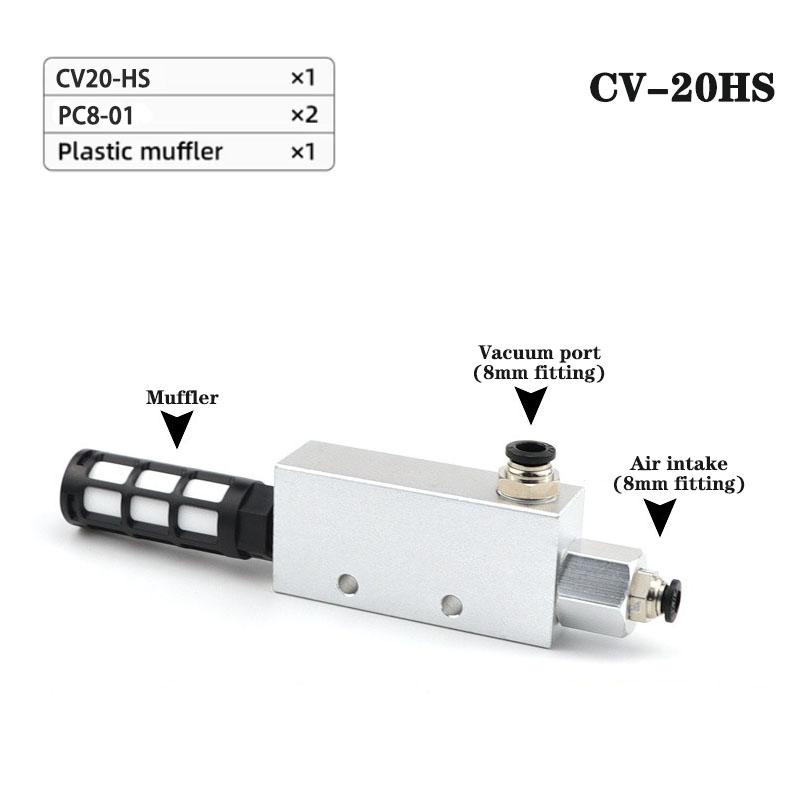 CV-Vakuumgenerator Luftauslass-Ejektor Druck Pneumatisch CV-10HS 15 20 25 30 Negative Control Valve Integrierter Vakuum-Ejektor