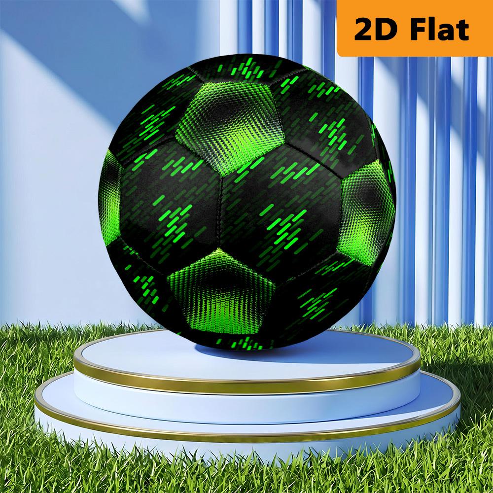 Green Neon Lines Size Soccer Ball High Elasticity Match Universal Unique Soccer Gift Football Suitable For Both Training And Competition