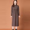 Knitted Dress for Women Loose Mid-length Sweater Long-sleeved Casual Sweater Dress for Autumn and Winter
