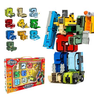 Assembling Educational Blocks Action Figure Number Transformation Robot Toy for Children