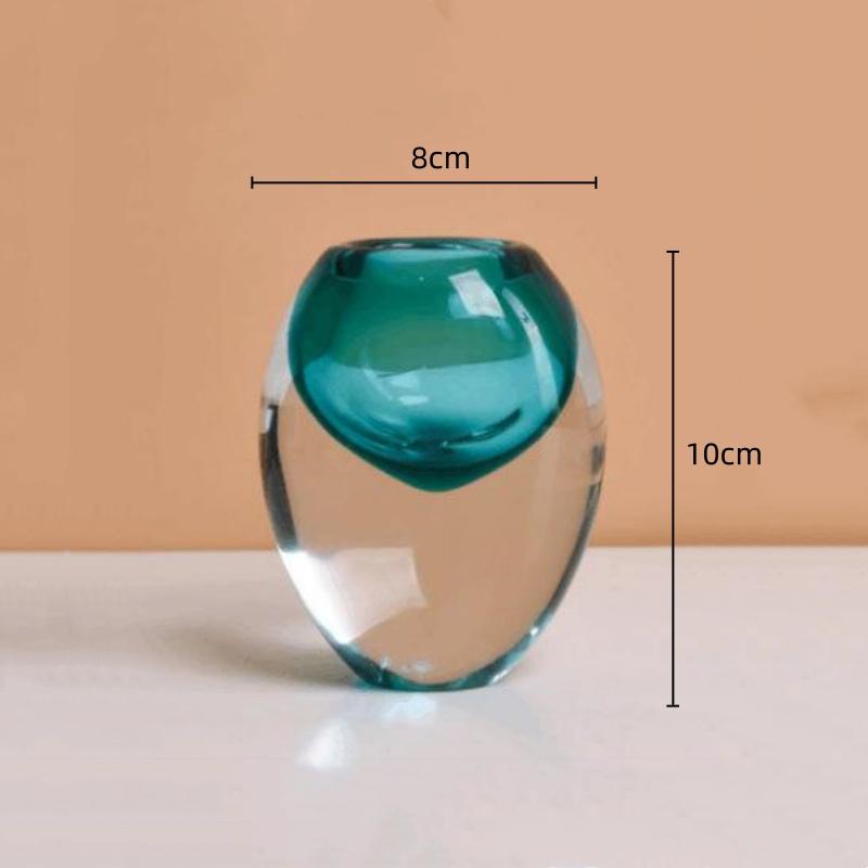 Glass Vase Colour Transparent Thick Bottom Hydroponic Flower Arrangement Accessories Flower Vase Terrarium Home Decoration