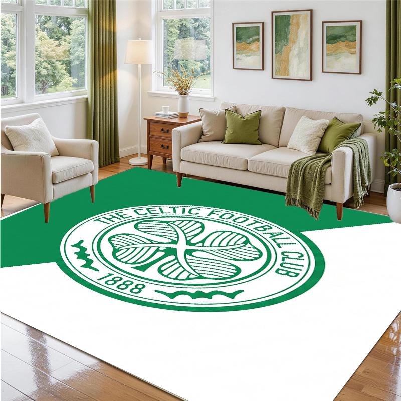 Celtic FC Design Crystal Velvet Rug Soft Decorative Mat for Bedroom Entrance