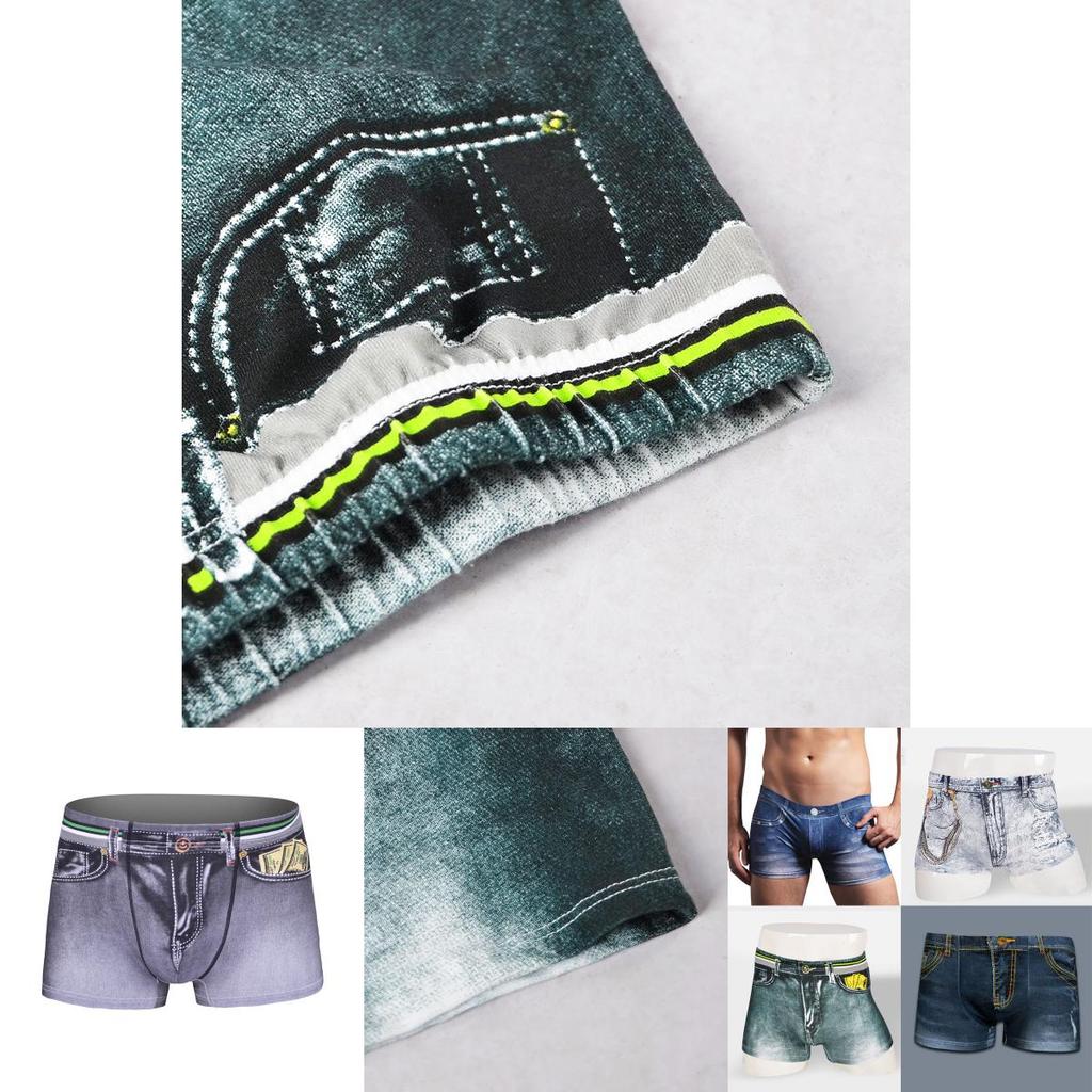 Hochwertige Herren-Baumwollshorts im europäischen und US-Stil Denim-Jeans Unterwäsche für Komfort