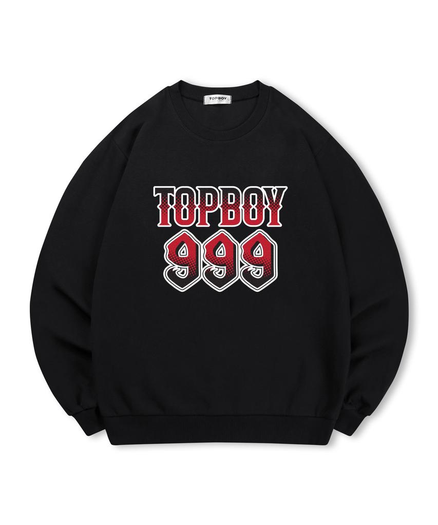 TOPBOY [Non-Fleece Or Fleece-Lined] 999 Dot Number Print Sweatshirt (Type B)