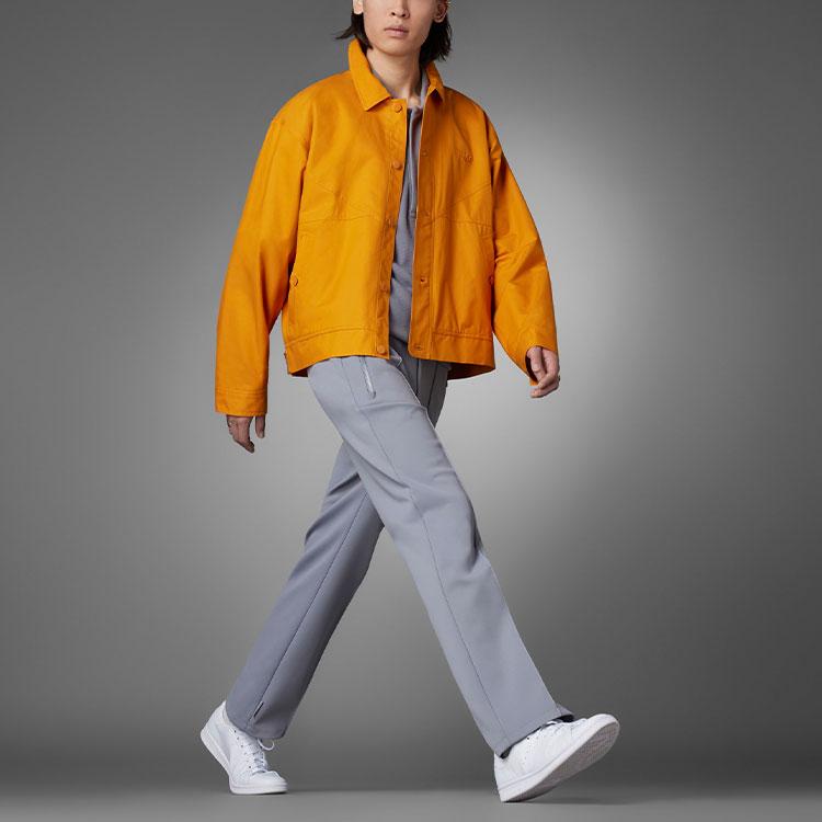 Adidas Originals Blue Version Solid Color Long Sleeve Polo Jacket Men Jackets Yellow HM6456