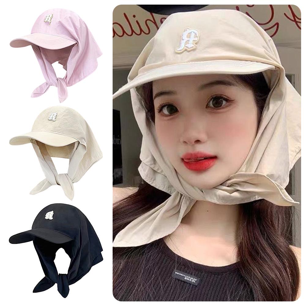Quick Drying Headscarf Caps Triangular Lace-up Sun Hat Breathable UV Neck Protection Baseball Cap for Women Spring and Summer