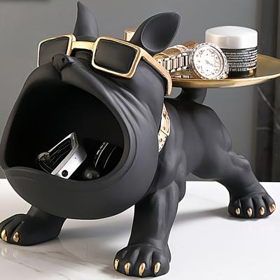1 Stück Bulldog-Ornamente, Ablage, kreative Hundestatue mit großem Maul, Basteln für die Dekoration des Wohnzimmers zu Hause