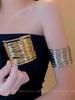 Multi-Layer Hollow-Out Open Bracelet, European and American Metal Style, Fashionable and Elegant Arm Ring, Niche Commuter Style Bracelet Jewelry Women