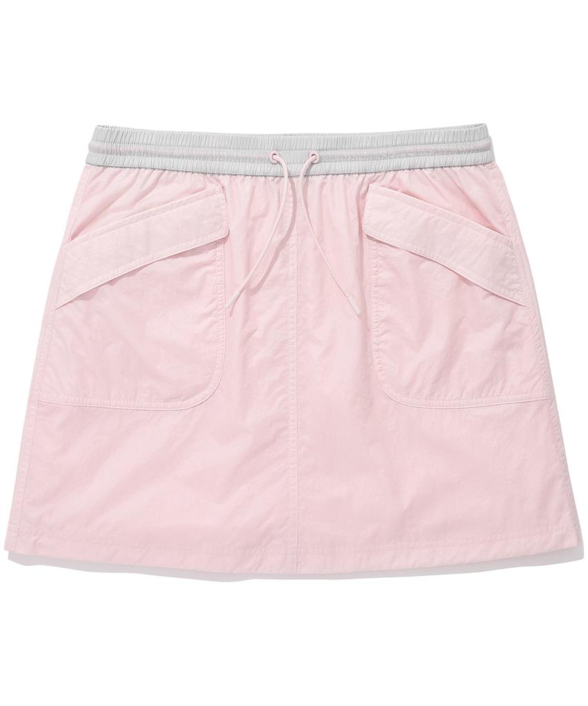 Covernat Woman Silky Nylon Balloon Mini Skirt Light Pink
