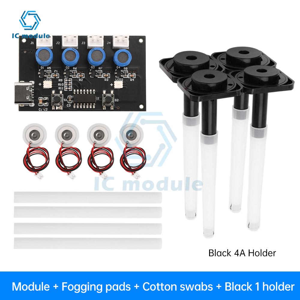 DC5V Four Spray with Colorful Atmosphere Lighting Humidifier Module Atomization Control Board DIY Ultrasonic Nebulizer TYPE-C