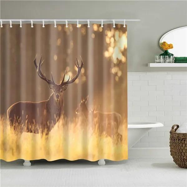 

Cartoons Animals Cat Giraffe Elephant 3D Bathroom Shower Curtains Bath Curtain Fabric Waterproof Polyester Home Decor With Hooks W60H190(CM)-1 Pcs