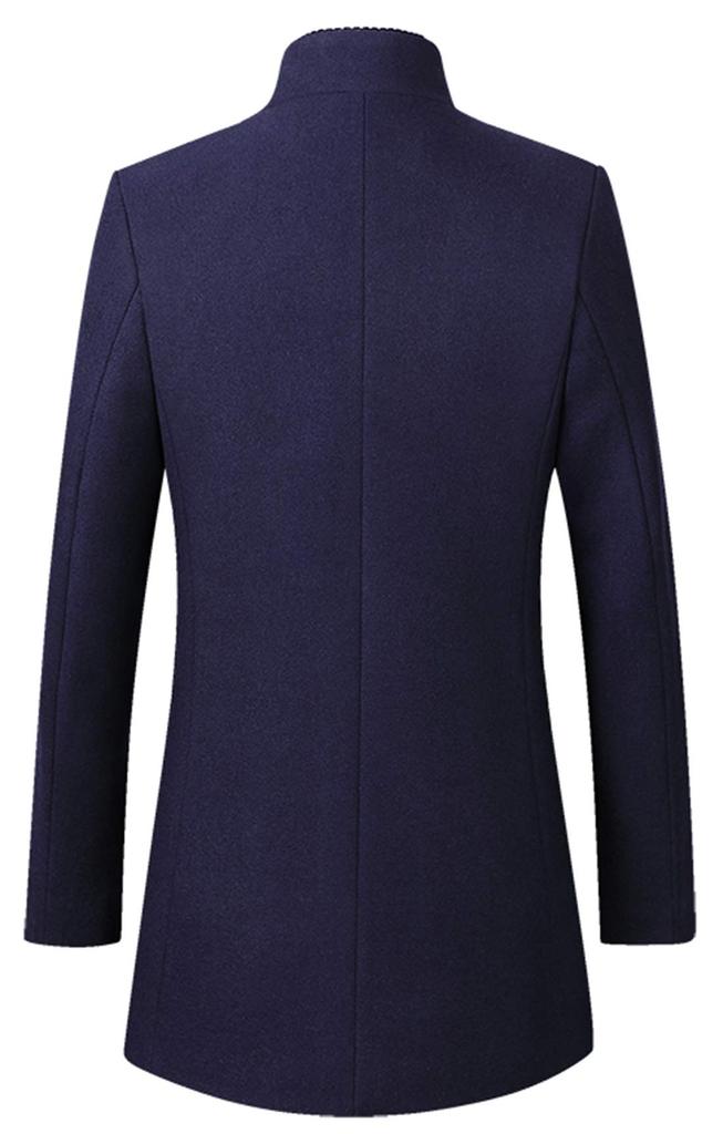 OKJCON Long Chesterfield Plus for Fall and Winter Men's Jacket, Padded, Wool, Thick, Sizes, (JP, Alphabet, 3XL, Gray)