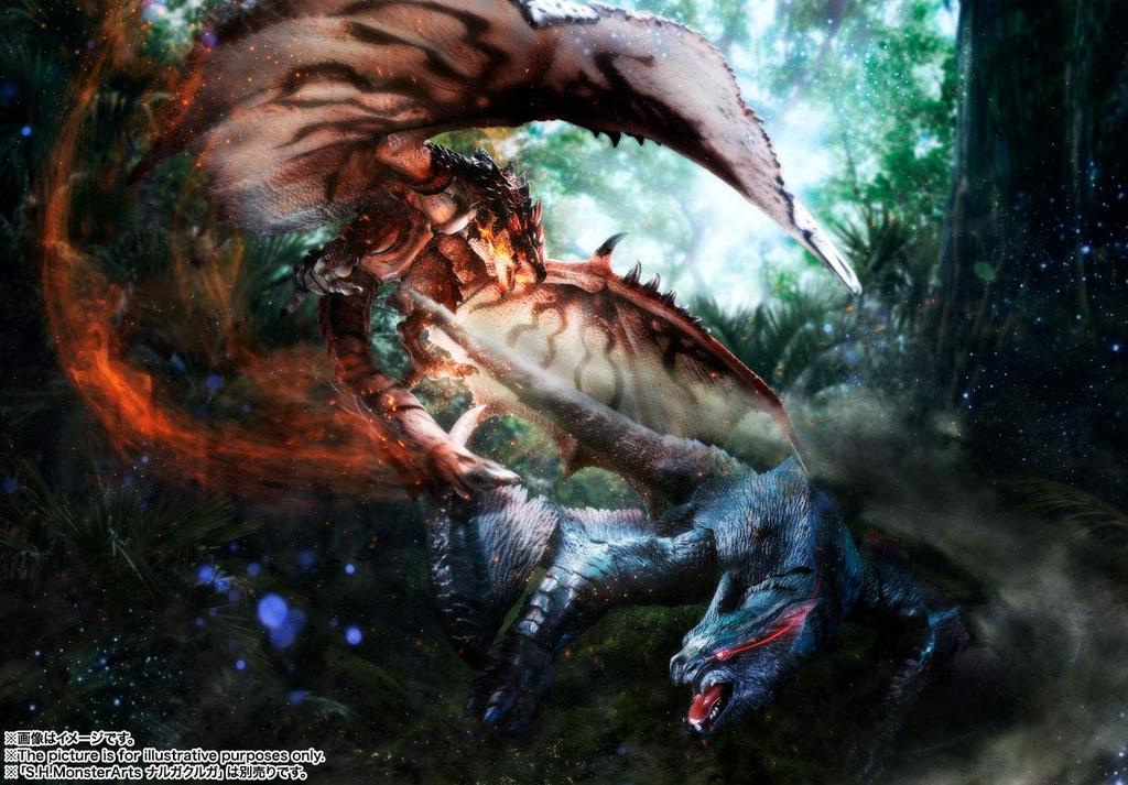 TAMASHII NATIONS MonsterArts Monster Hunter Iceborne approximately ABS painted action figure S.H. World Rathalos, 400mm, & PVC,