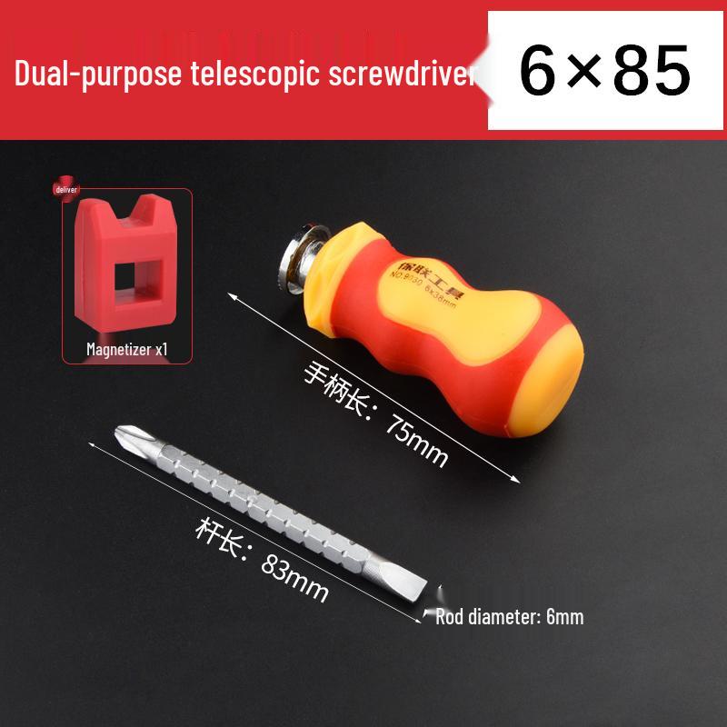 Phillips och Spårskruv Tvåvägs Teleskopisk Spärrskruvmejselsats med Starka Magnetiska Spetsar för Hushållsbruk
