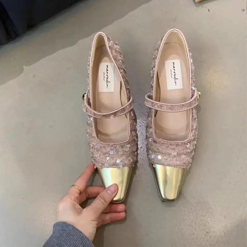 Pointed Toe with Medium Heels Woman PumpsLoafers Japanese Style Lolita Mary Jane Shoes for Women Chunky Block Heel Discount Y2k