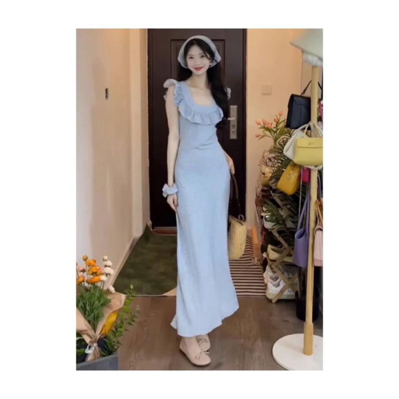 2025 Women s Yellow Floral Cap Sleeve Camisole Summer Dress – French Seaside Vacation Small