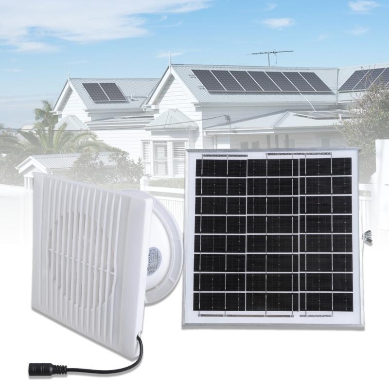 8W Solar Panel Operated 4 Inch Ventilation Fan For Outdoor Shed Pet House Air Quiet Motor