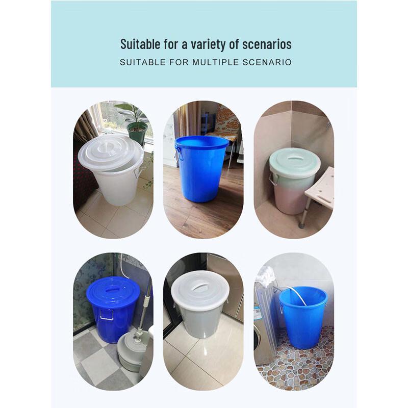 100L Heavy-Duty Round Industrial Plastic Trash Can & Storage Barrel with Lid